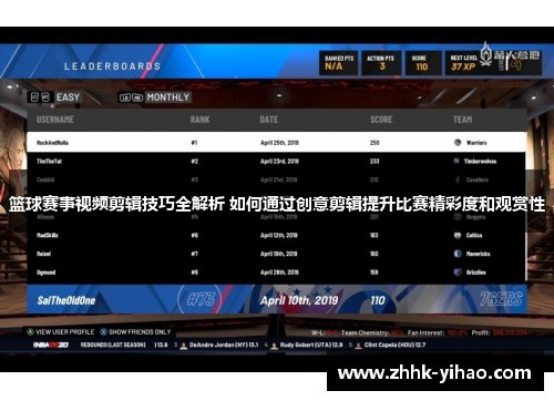篮球赛事视频剪辑技巧全解析 如何通过创意剪辑提升比赛精彩度和观赏性